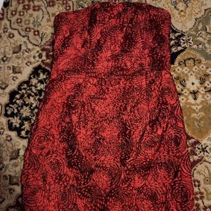 Jessica McClintock red strapless dress